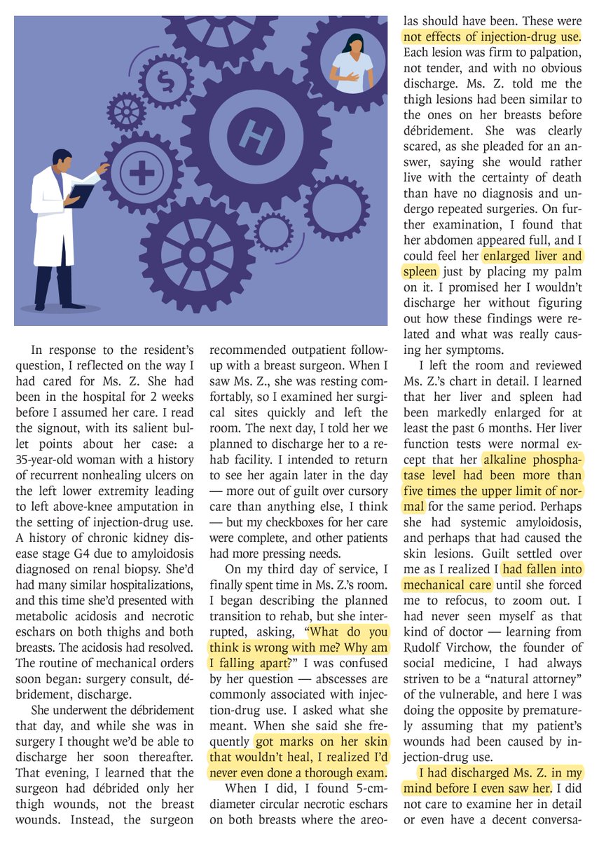 EricTopol's tweet photo. "Exercising curiosity at the bedside — which is not
always incompatible with efficiency— is how we cultivate relationships with our patients, how
we diagnose disease, and most important, how we advance the art of medicine." https://t.co/TlDUpQeXUi https://t.co/aPBt5ZVPwg