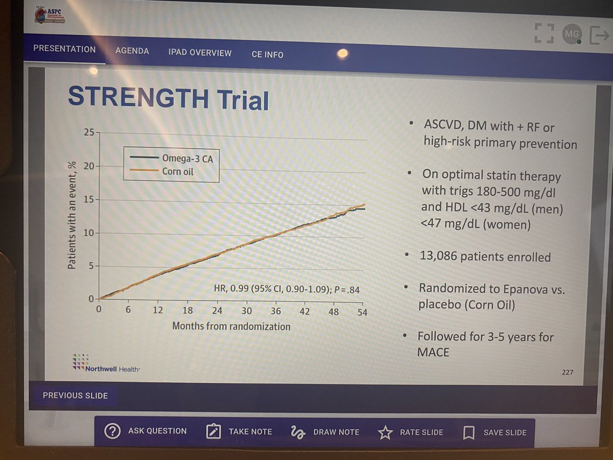 DrMarthaGulati's tweet photo. Now @EugeniaGianos takes the stage to be the con against omega 3
#ASPC2023
🥊negative trials: MANY
🥊do you believe the results of the few positive trials? Too good to be true? Mineral oil effect?
🥊what is the mechanism?
🥊STRENGTH WAS NEGATIVE TRIAL https://t.co/eTyqZlfKYq