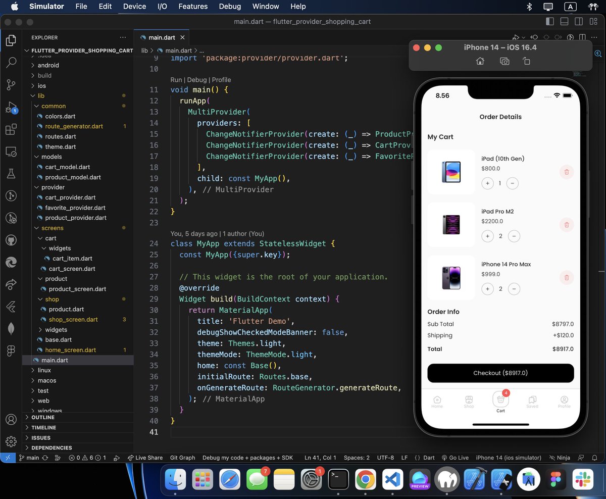 dilshanramesh81's tweet image. Productive Weekend 🍾

I just create a simple e-commerce App shopping cart. With Flutter &amp;amp; Provider State Managment package.

#flutter #flutterprovider #provider #statemanagement #mobiledev #iosdeveloper #programming #SoftwareEngineering