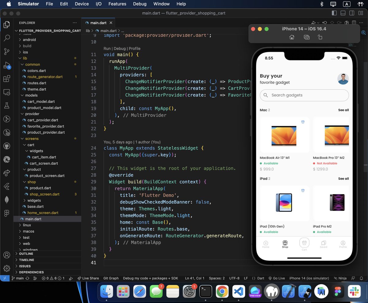 dilshanramesh81's tweet image. Productive Weekend 🍾

I just create a simple e-commerce App shopping cart. With Flutter &amp;amp; Provider State Managment package.

#flutter #flutterprovider #provider #statemanagement #mobiledev #iosdeveloper #programming #SoftwareEngineering