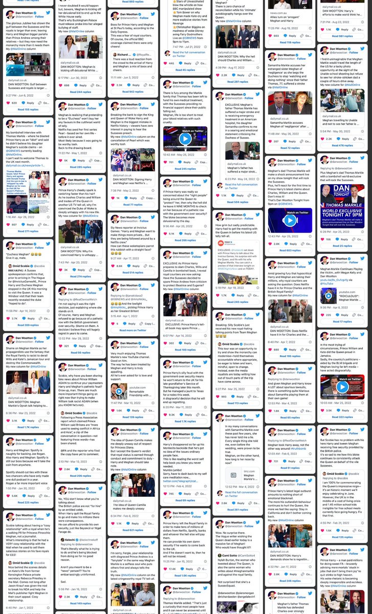 ArchewellBaby's tweet photo. A visual representation of Dan Wootton's obsession with Prince Harry and Meghan Markle. https://t.co/vglGUP44Xq