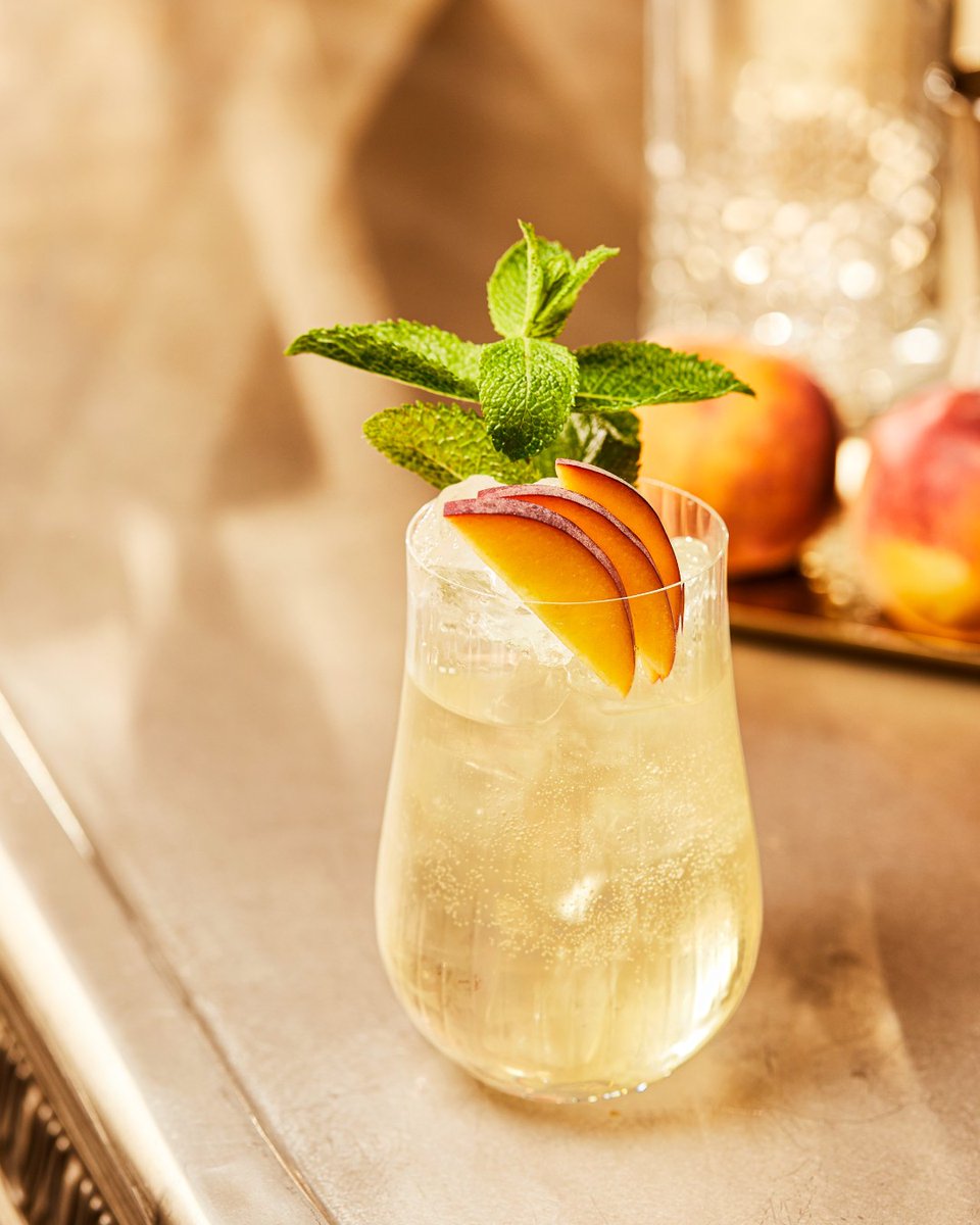 A moment for the Peach cocktail - made with RinQuinQuin apéritif, Lillet Blanc, Crémant de Loire and Fever-Tree Mediterranean tonic