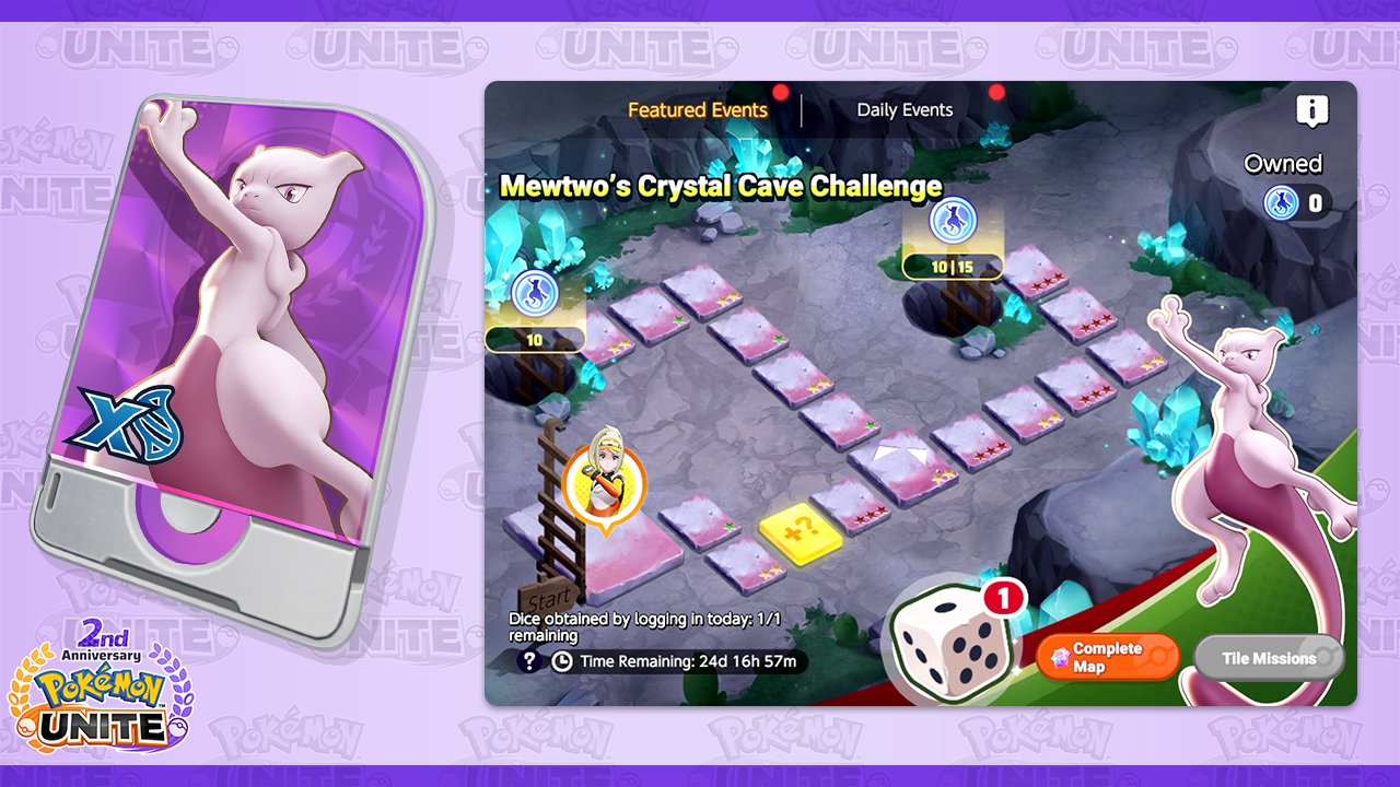 Pokémon UNITE on X: Mewtwo's Crystal Cave Challenge is now available in  the #UNITE2nd Anniversary! Complete missions, move through the cave, and  collect rewards! Earn enough Cave Coins, and you can redeem