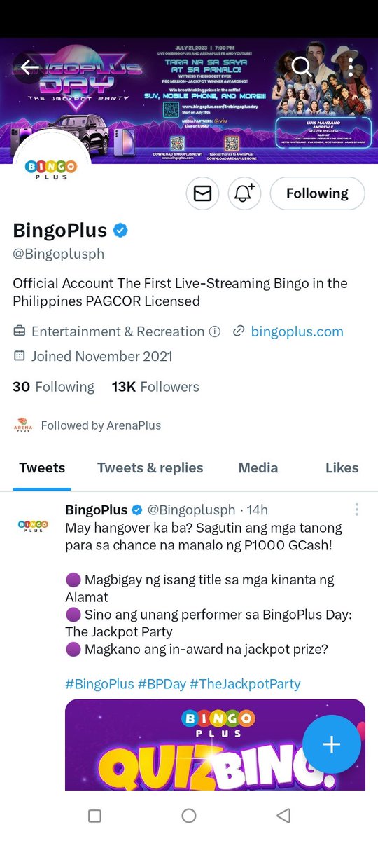chriszell2019's tweet photo. @Bingoplusph #BPTwitter13K
#JulyTopEngagers 
#JulyWithBingoPlus
bingoplusj6j4fu https://t.co/Y3mnp0Yy7n