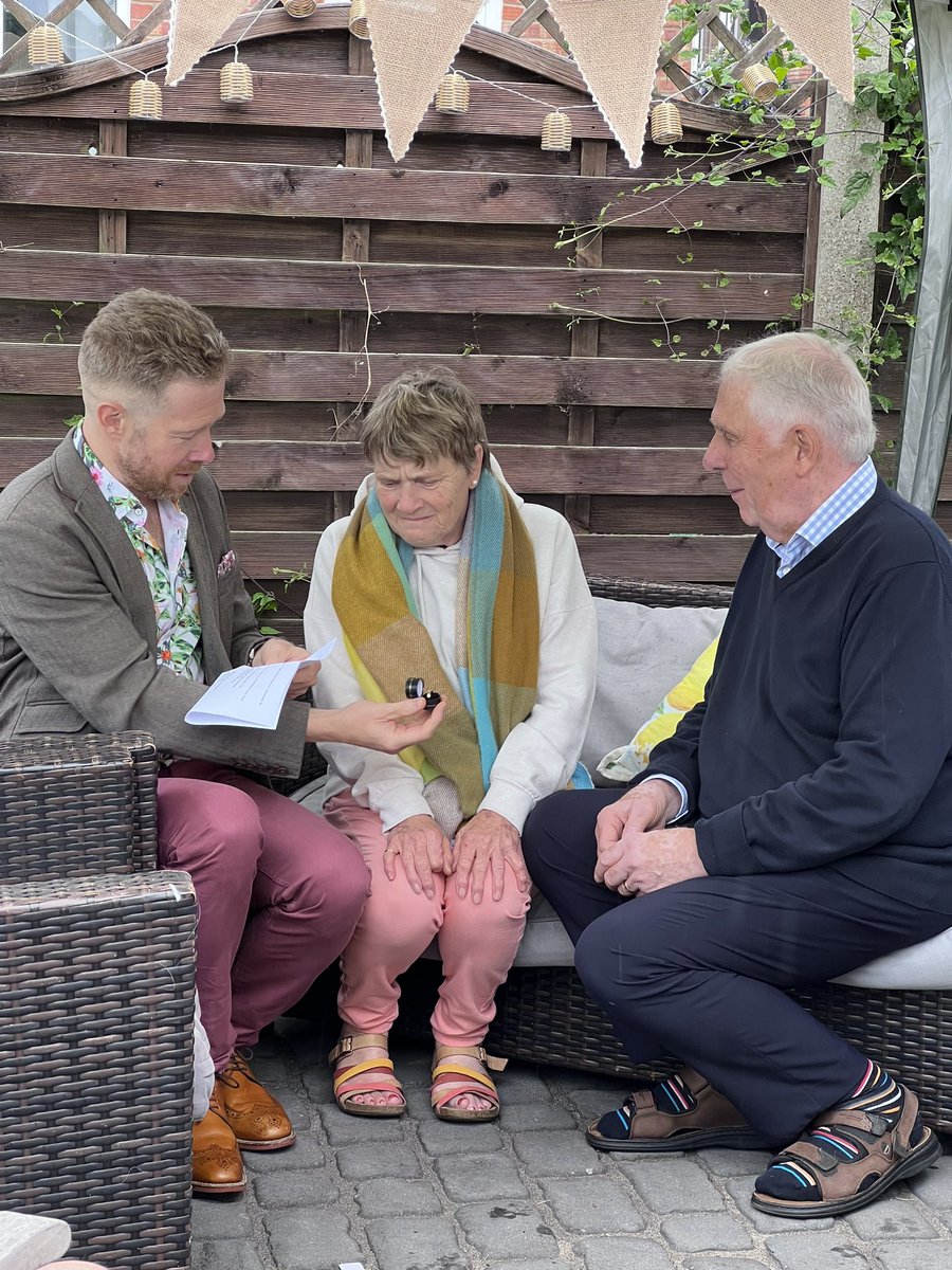 zebsoanes's tweet photo. A special afternoon in the Soanes family. My mother was devastated to lose her wedding ring of 55 years whilst walking the dog on the beach. Under the guise of a birthday party we surprised her with a blessing ceremony for a new ring this afternoon. https://t.co/on2xVdE1dh