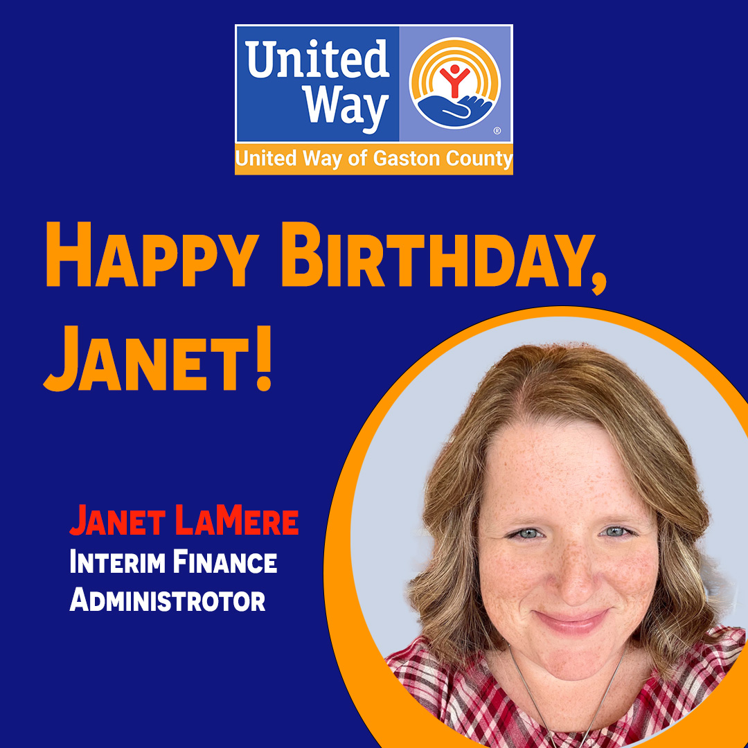 unitedgaston's tweet photo. Happy 40th Birthday, Janet LaMere!

Today, we celebrate our incredible Interim Finance Administrator, Janet LaMere, as she enters this exciting new chapter of her life!  We're truly fortunate to have you on our team at the United Way of Gaston County. https://t.co/xycumQJjLT
