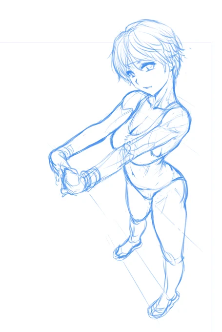 息抜きに水着絵でもー って思って描き始めたけど、ここでなんか満足しちゃったからこれは多分おしまい。(多分完成しません) 