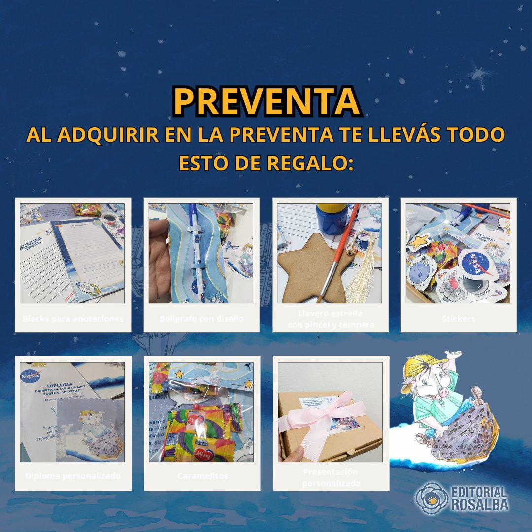 LibrosyLetrasPy's tweet photo. Preventa de "Lito y el asteroide", de Editorial Rosalba 📚🚀✨🤩
Adquiriendo en la preventa te llevas 1 libro de "Lito y el asteroide" + regalitos + caja de presentación personalizada: ¡a sólo 50.000 gs.!
¡Hacé tu pedido, al WhatsApp 0982 808566! https://t.co/MZgl7lPyBn https://t.co/AU4p2ea3W5