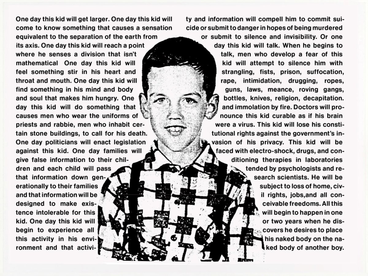 “Untitled (One Day This Kid)” by David Wojnarowicz, who passed away on this day in 1992.