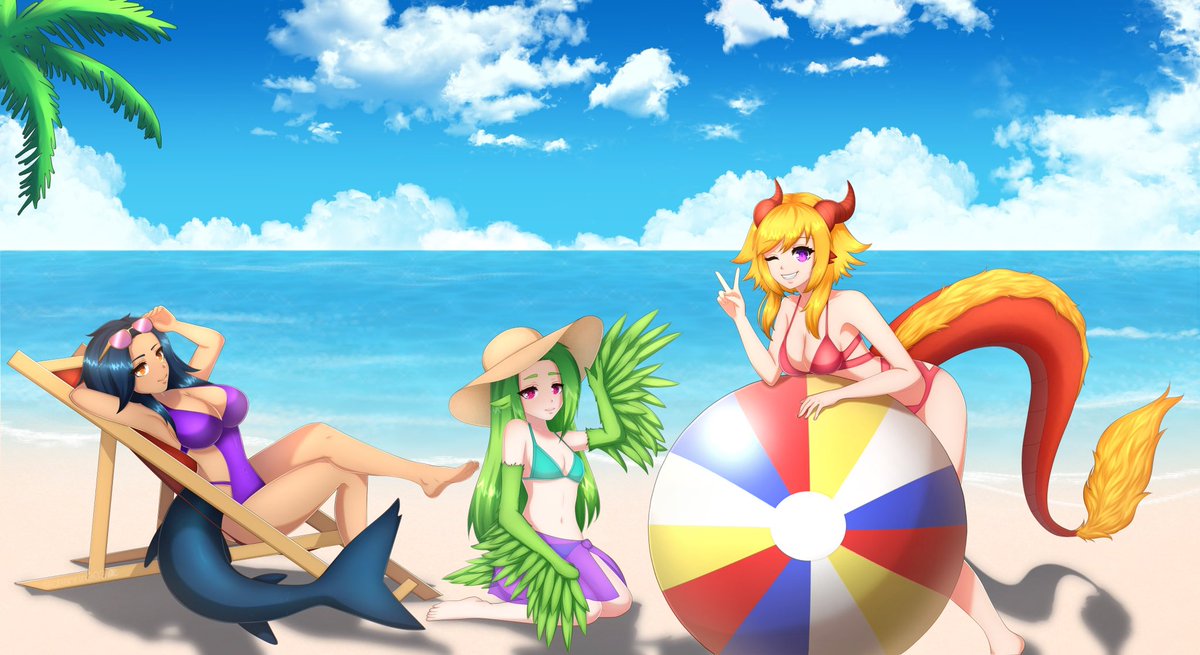 chanrin903's tweet photo. The perfect theme! Summer fun!
I loved this drawing to much 🩵
Niki, Ciel and Solia (ocs) having their best time at the beach 🏖️ 
App: Clip Studio Paint for iPad
#cspcontest36 https://t.co/AYJXpMAmGE