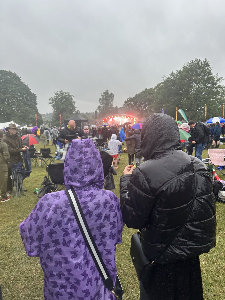 Nothing like a music festival in the UK in our fine summer. (Mel C was on stage at this point)