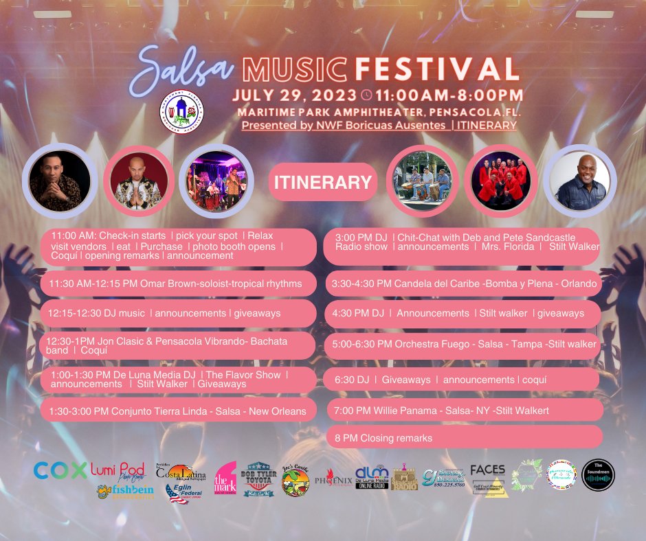 luminaryec's tweet image. We&apos;re thrilled to announce we&apos;ll be a part of the Salsa Music Festival at the Maritime Park Amphitheater in Pensacola, FL next Saturday 11-8 PM. Come take a selfie in the Lumi Pod Photobooth with us!