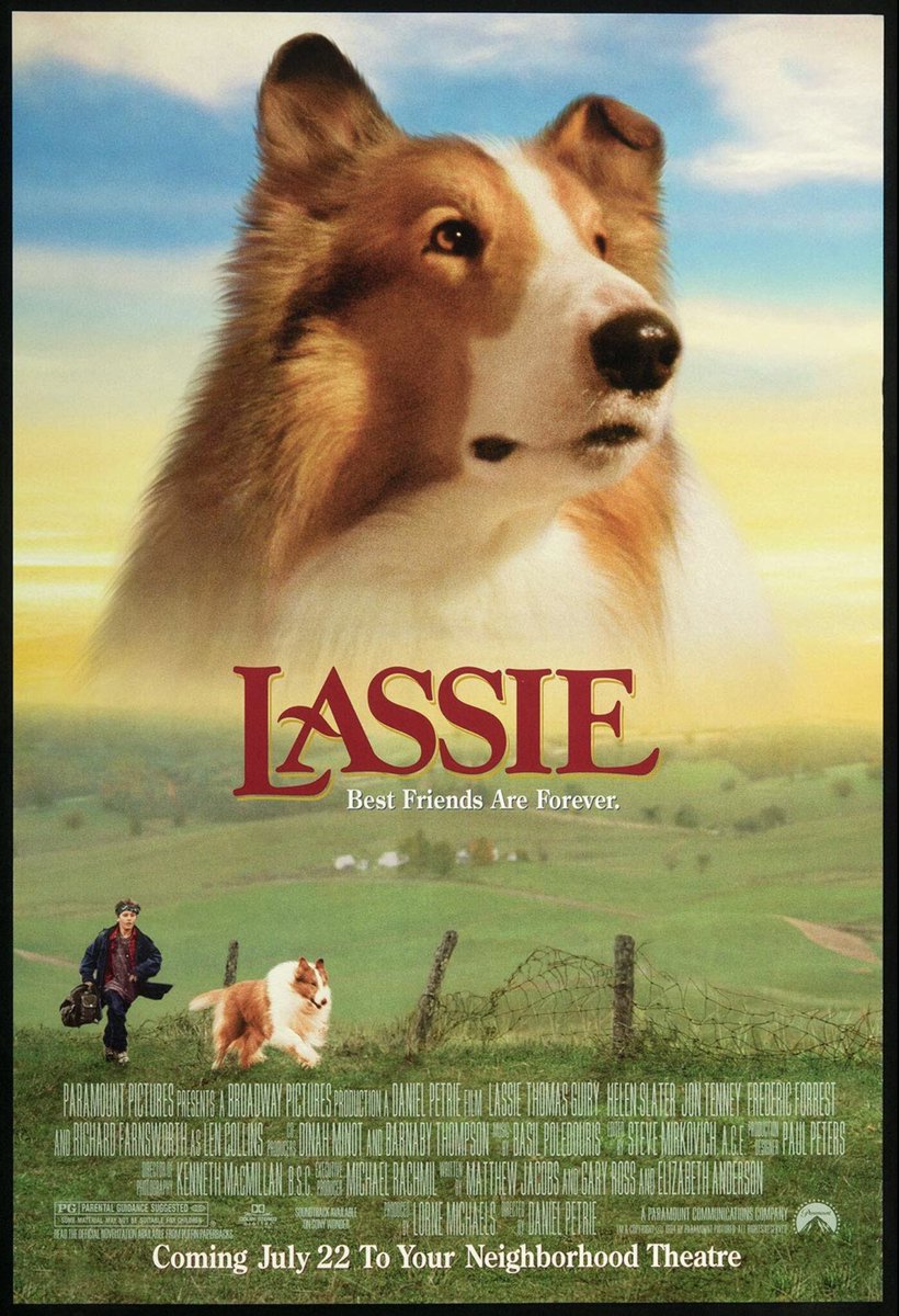 🎬MOVIE HISTORY: 29 years ago today, July 22, 1994, the movie ‘Lassie’ opened in theaters!

#TomGuiry #HelenSlater #JonTenney #BrittanyBoyd #FredericForrest #RichardFarnsworth #MichelleWilliams #JoeInscoe #YvonneBrisendine #CharlieHofheimer #DanielPetrie