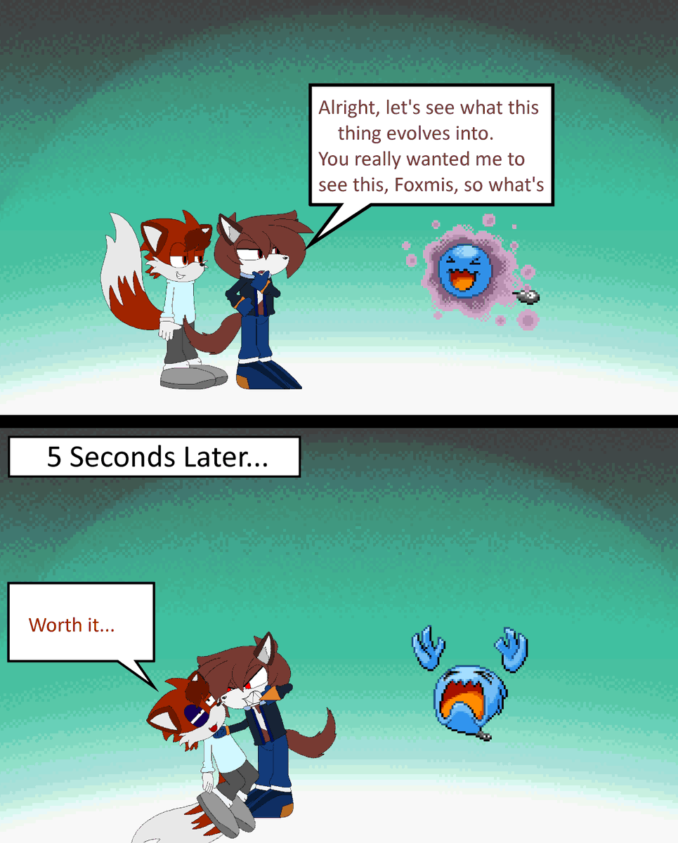 FoxmisArt's tweet photo. Here's ANOTHER comic for my friend @CrashStarVA! Specifically....when I pranked him with a certain fusion. 😏 https://t.co/YxKy2wO2lS