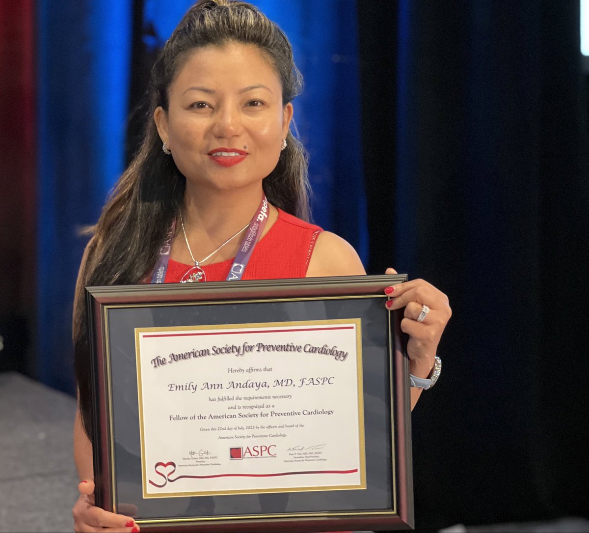 anupamamy's tweet photo. Proud of my colleague now a fellow of the American Society of Preventive Cardiology!
#ASPC2023 
#ASPCardio
#MajorHP https://t.co/DPzE9KEmCb