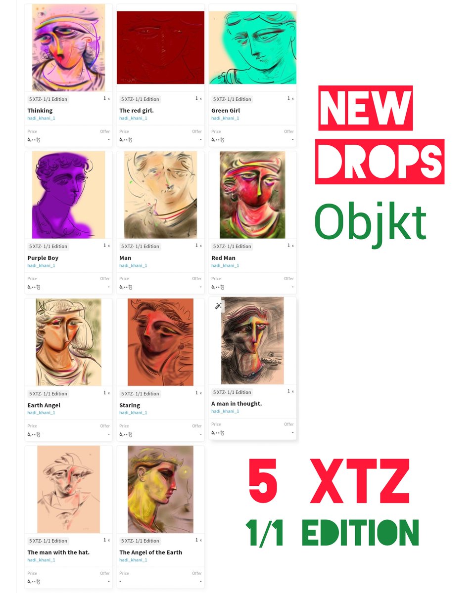 New Drops✅ 

5 $XTZ .......... 1/1 Edition 

📌 objkt.com/explore/tokens…

@objktcom

#NFTSPACESHIP #CleanNFT #XTZ #NFTCommunitys