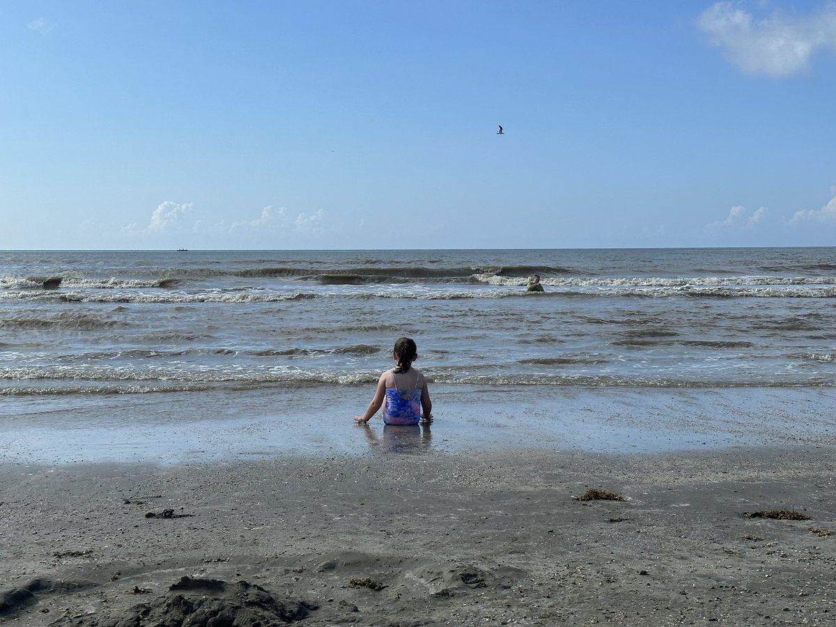 Sitting here on the #beach today in sunny #GalvestonTx enjoying some much needed time before this school year starts. Glad for the time with my family, but also eagerly awaiting this school year with my new students and staff.