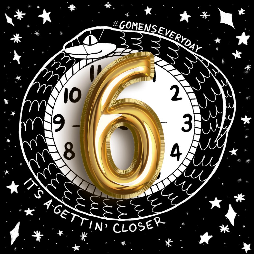 GOmensEveryday's tweet photo. Just 6 days ‘til S2!

Today @JoyOmens has a very very sweet fic for us in their post. 🥂

You can also find them on Tumblr and Ao3 as joyandotherstories.

#GOmensEveryday https://t.co/pyArJkwMbH