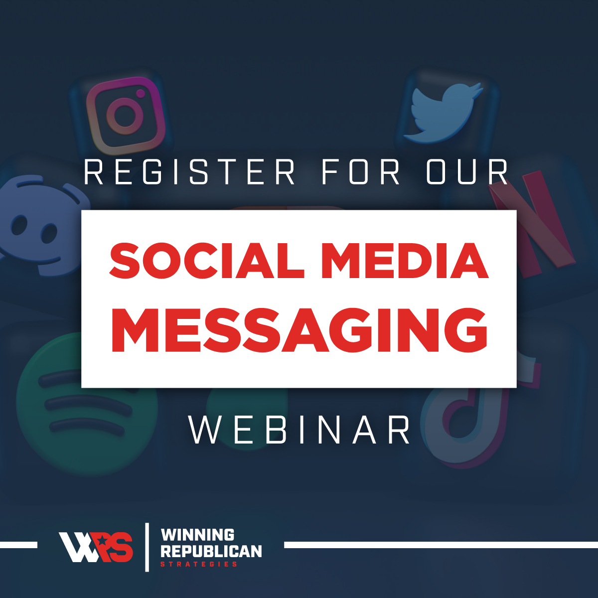 Social media can be daunting. Which platforms should you use? What should you say? Join WRS Friday, July 28th and learn how to craft a winning message! RSVP today: loom.ly/46oq6sk  #winningmessage #socialmedia #webinar #WRS #YourWinningJourney #WinningRepublicanStrategies