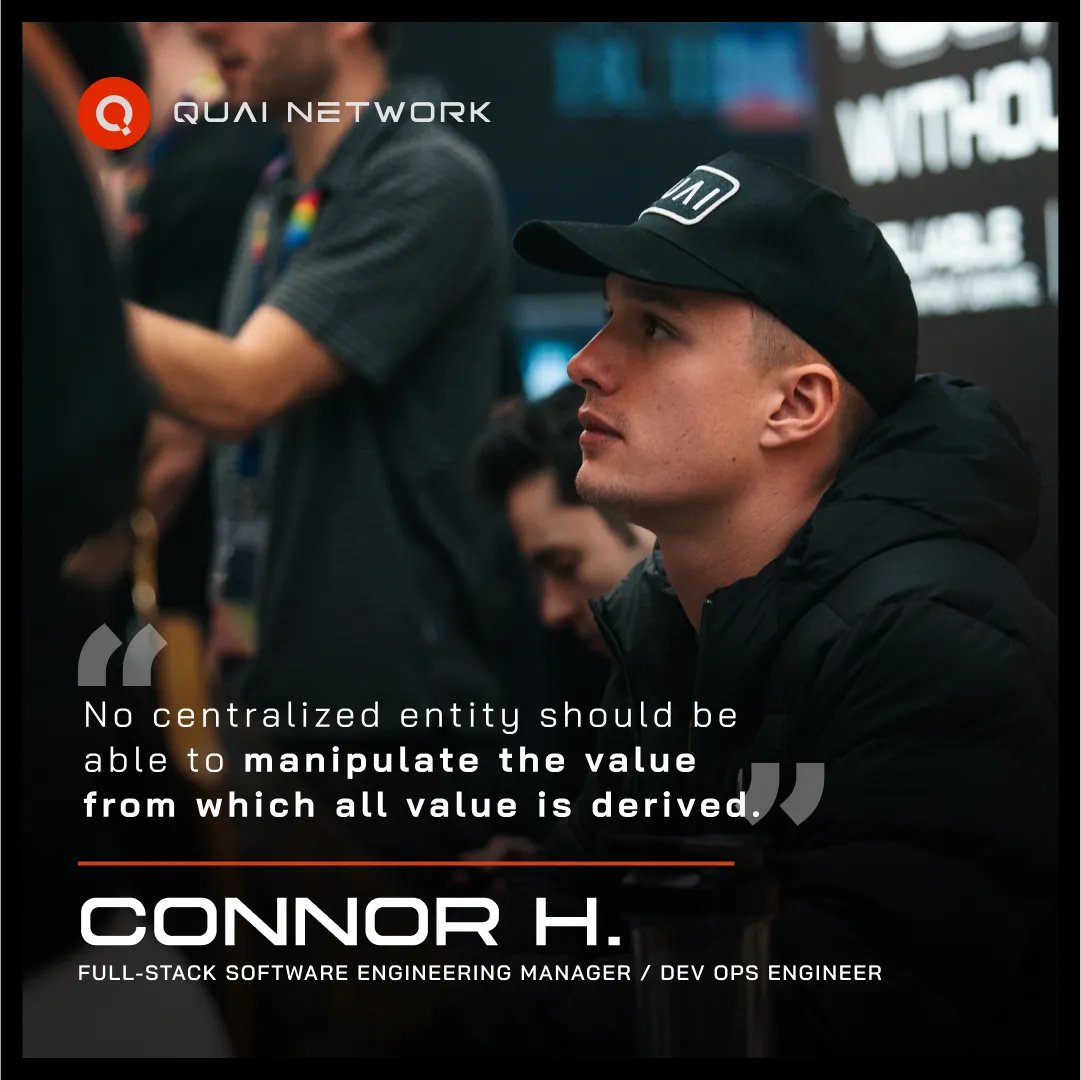 Quai Network ⚡️💵 (@quainetwork) on Twitter photo "No centralized entity should be able to manipulate the value from which all value is derived."
- Connor, full-stack manager at <a href="/Dominant_Strat/">Dominant Strategies</a> "No centralized entity should be able to manipulate the value from which all value is derived."
- Connor, full-stack manager at <a href="/Dominant_Strat/">Dominant Strategies</a>