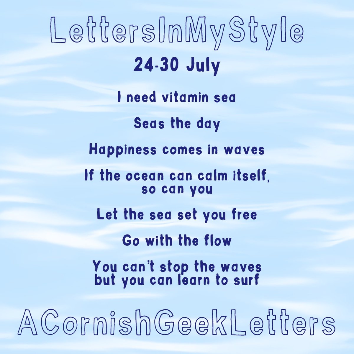 acornishgeek's tweet photo. #LettersInMyStyle is back next week 🎉

I find the sea soothing so I've dedicated this month's prompts to the ocean 🌊

I can't wait to use some of my favourite ocean-coloured pens and inks 🤓💙🩵💚 (1/2) https://t.co/indsSzvDIq