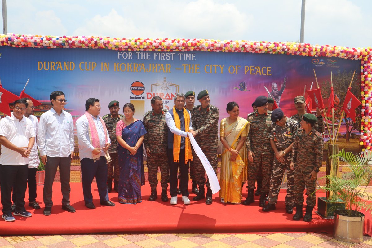 PriyankarP_Deka's tweet photo. 132nd Durand Cup will be held on #Kokrajhar as one of its venue. Sharing some glimpses of today's trophy unveil. #DurandCup2023 https://t.co/7zTRcVumpn