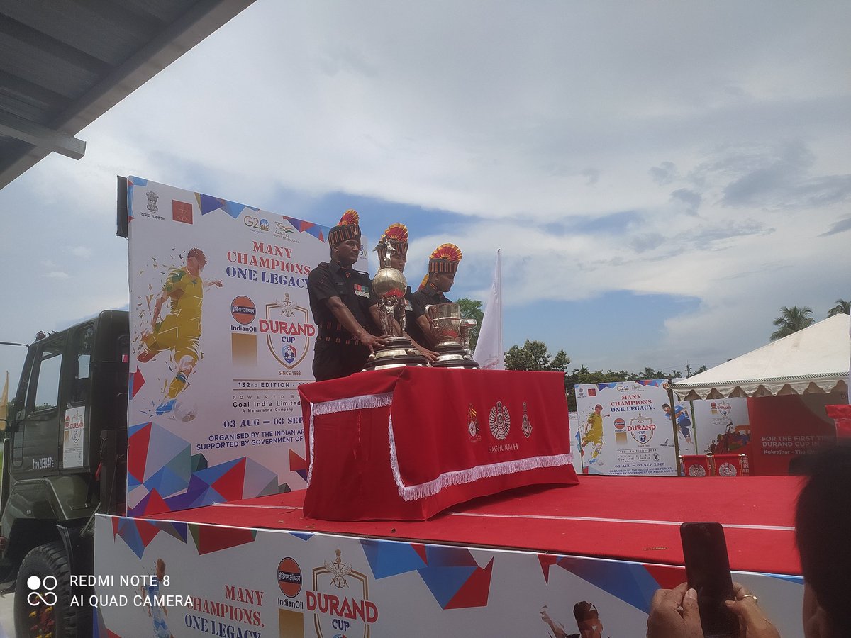 PriyankarP_Deka's tweet photo. 132nd Durand Cup will be held on #Kokrajhar as one of its venue. Sharing some glimpses of today's trophy unveil. #DurandCup2023 https://t.co/7zTRcVumpn
