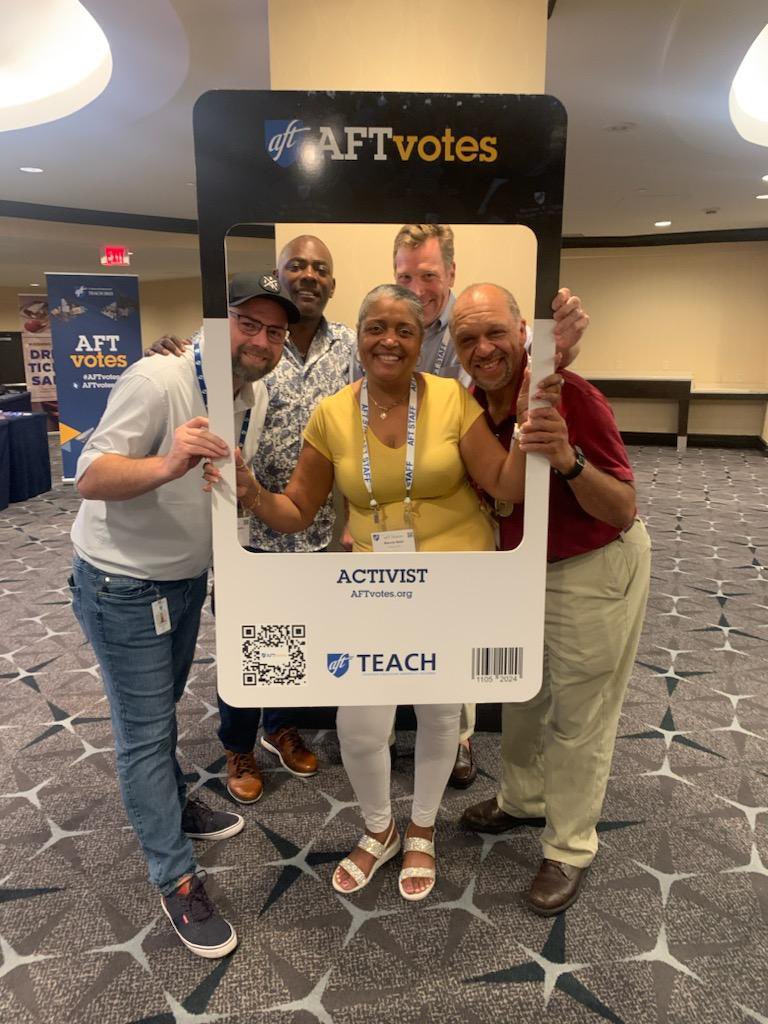 So proud to be working with these folks from @AFTunion to provide real solutions for kids and communities. #AFTvotes #TEACH2023