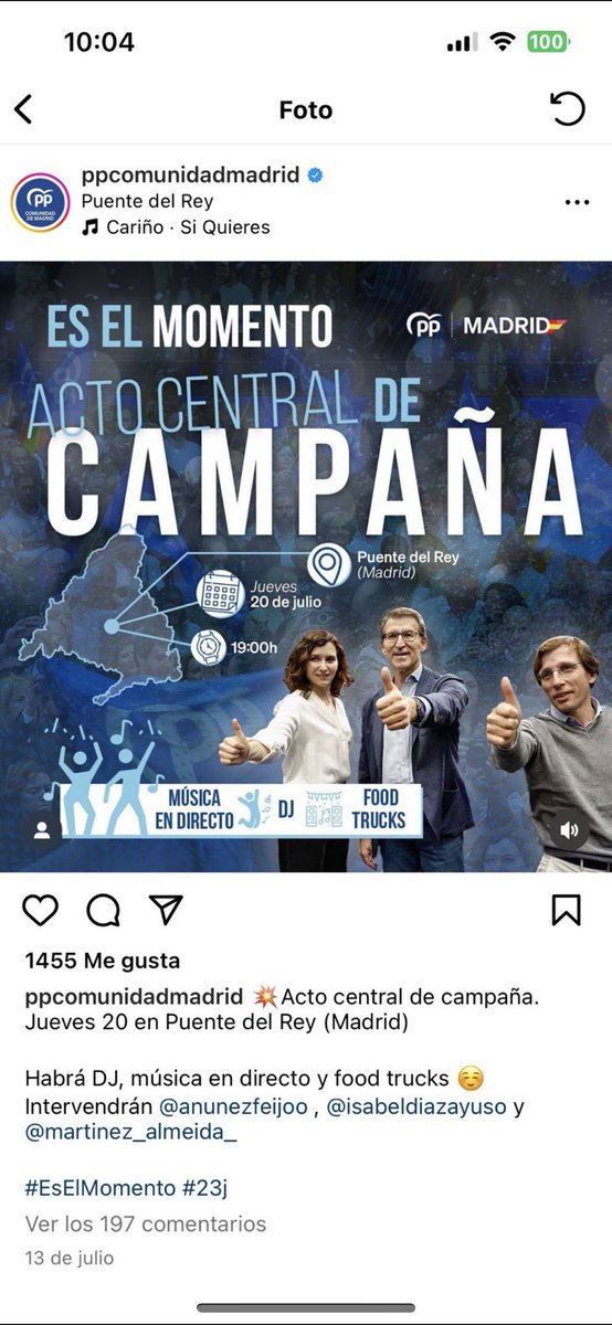 cariniopop's tweet photo. hoy nos hemos levantado y hemos visto que el PP ha usado nuestra canción en un post de ig lógicamente sin nuestro permiso. nunca apoyaremos de ningún modo cualquier partido q vaya en contra de nuestros principios y de los derechos humanos. 

VOTA IZQUIERDA!!!! FUCK PP FUCK VOX https://t.co/Mx7GvGblYB