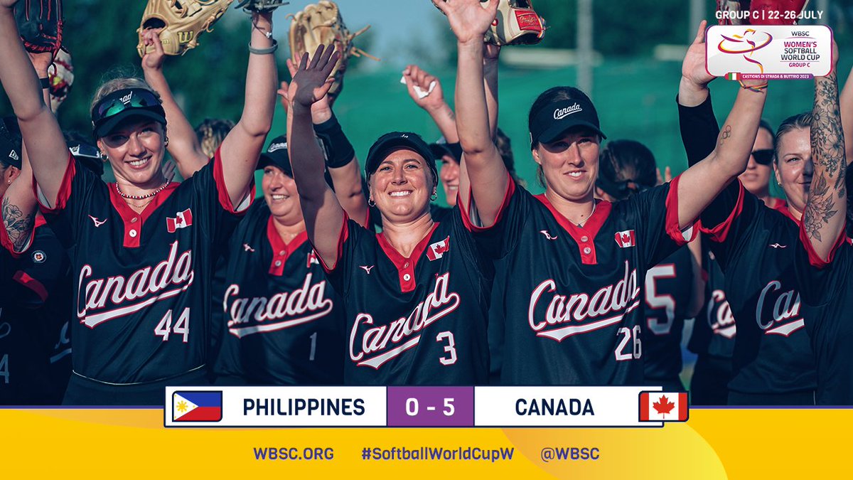 🇨🇦💪 First win for Canada! 

#SoftballWorldCupW