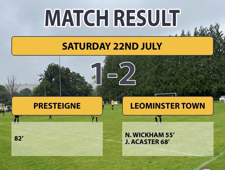 Leominster Town FC (@leominstertown) on Twitter photo PRESEASON! first friendly of the season saw us make the short trip over the border to <a href="/psafc_football/">Presteigne St Andrews FC</a>. A hard fought 90mins, great to get the minutes in the tank. Thanks for the game and good luck for the season π‘β«οΈπ‘ PRESEASON! first friendly of the season saw us make the short trip over the border to <a href="/psafc_football/">Presteigne St Andrews FC</a>. A hard fought 90mins, great to get the minutes in the tank. Thanks for the game and good luck for the season π‘β«οΈπ‘