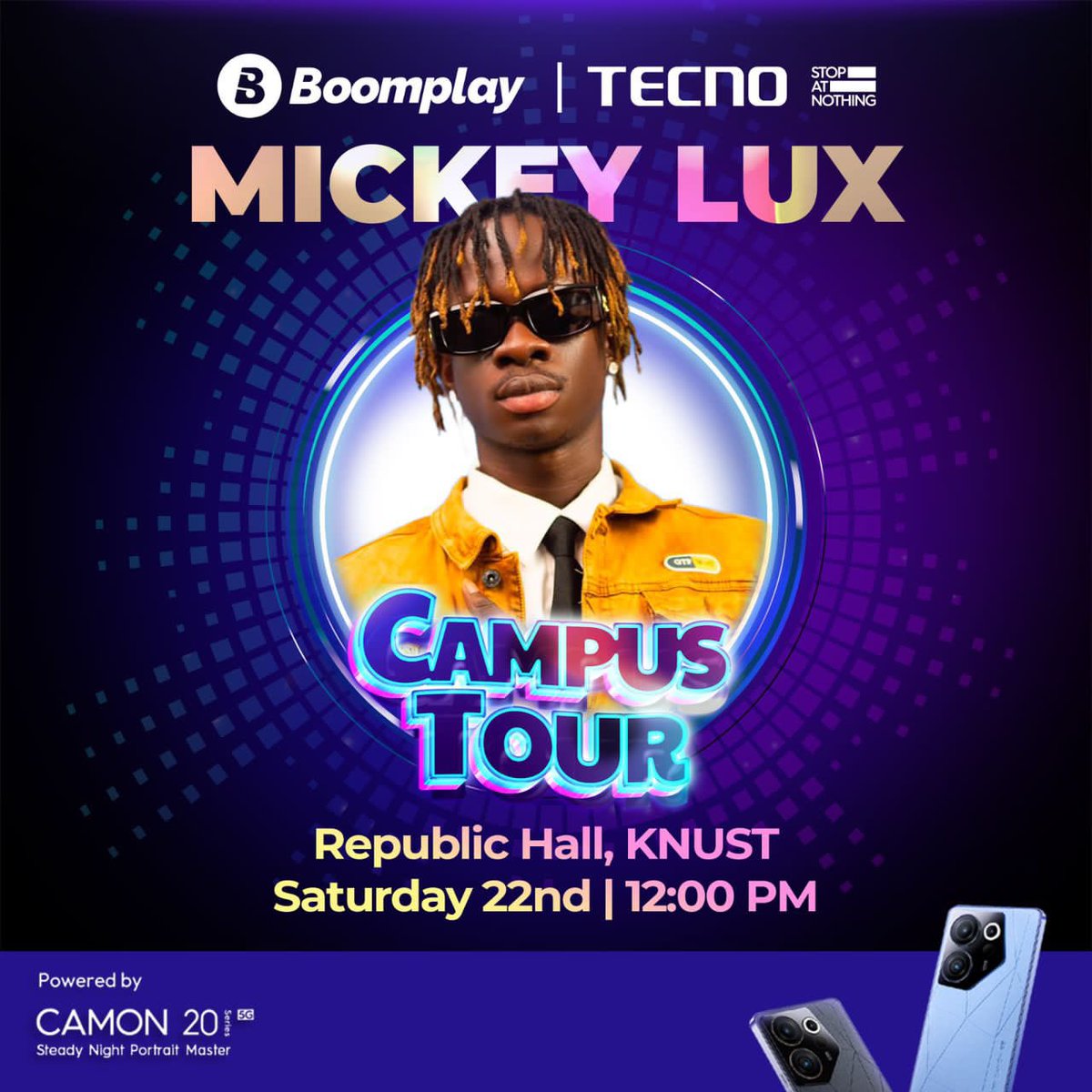 <a href="/MickeyLuxMusic/">Mickey Lux 🎶🎵🎼</a> joins the #BoomplayXTECNOCampusTour train.