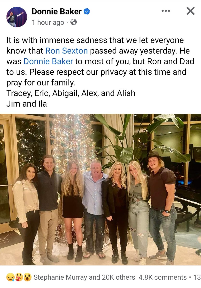 taylorbilt's tweet image. Sad day in comedy, I swear to God. I'll say it to your face in cursive...@DonnieBaker1 passed away. Rest in Peace Ron... You will be missed. #StateLaw