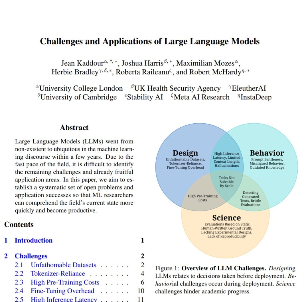 SyarmineS's tweet image. 📢 Attention to ML researchers, practitioners,  consumers!

This 49-page review captures the overarching understanding of current challenges and use of LLMs.

If you don&apos;t have time, at least see the 2 visuals in the thread!

The article: 👇
arxiv.org/abs/2307.10169