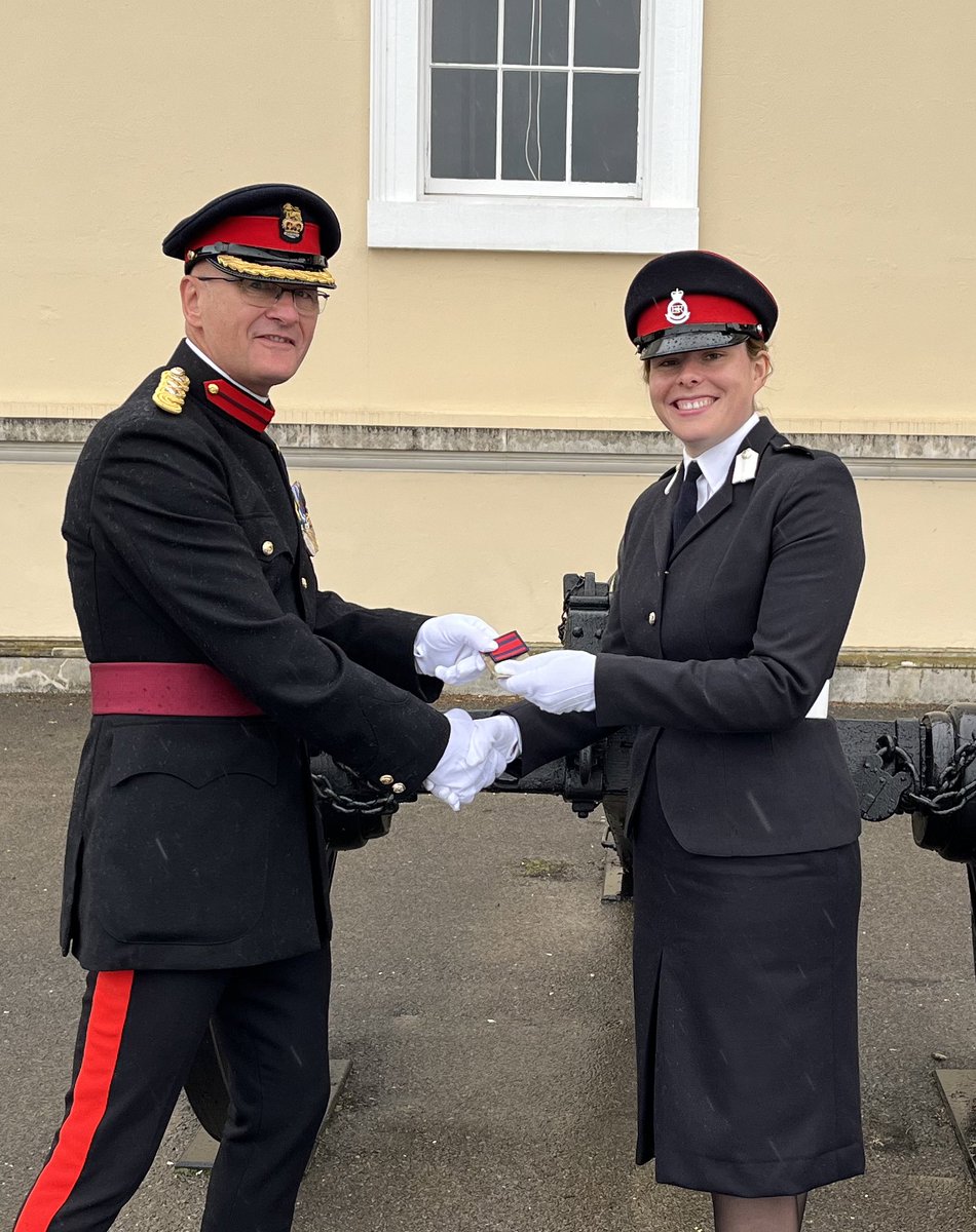 Honoured to have been able to present one of <a href="/75EngrRegt/">75 Engineer Regiment</a>’s
newest officers with her rank slide and TRF <a href="/RMASandhurst/">Royal Military Academy Sandhurst</a> this afternoon.