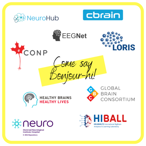OHBM's tweet photo. Come visit our little island of MCIN-related exhibitor booths (119-222) and discover a range of projects centered on facilitating interdisciplinary and open neuroscience and neuroinformatics. @NeuroLibre @TheNeuro_MNI @MCINation @HBHLMcGill @BigBrainProject https://t.co/IcZG41BRYP