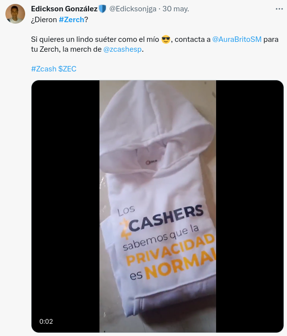 SoyAuraBrito's tweet photo. @zcashesp @free2zcash Ha sido muy satisfactorio ver las reacciones de tantos #Zcashers al tener su #ZERCH. 

Gracias @SheEmprende_, @yoditarX,@tecnopapapi, @Lexaleth, @Zulakyz por ser de los primeros en confiar. https://t.co/htnQc95ajh