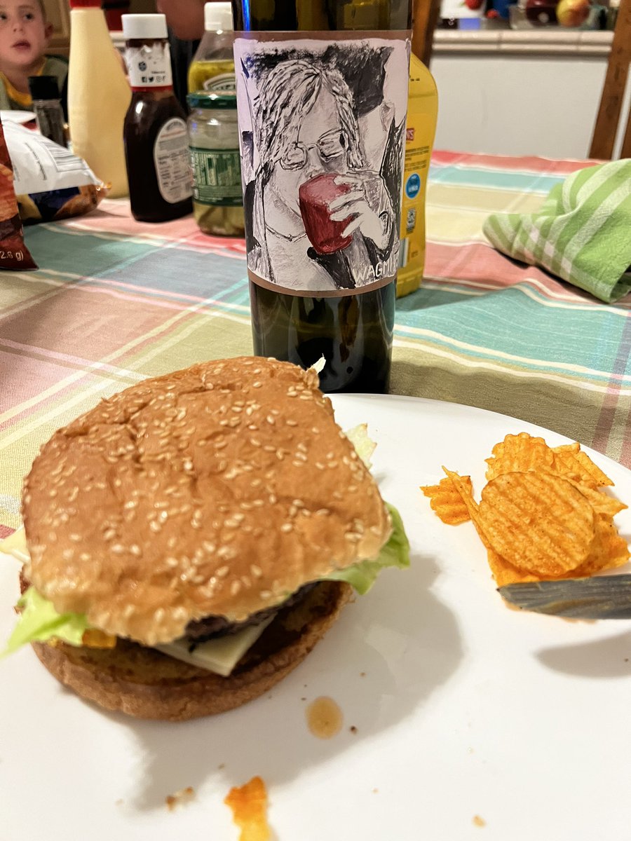 <a href="/CryptoPopPunk/">Pop Punk</a> Dinner last night with a bottle of <a href="/wagmiwine/">🍷Wagmi Wines - Tezos NFTs🍷</a> label by <a href="/thr33som3s/">thr33som3s</a>