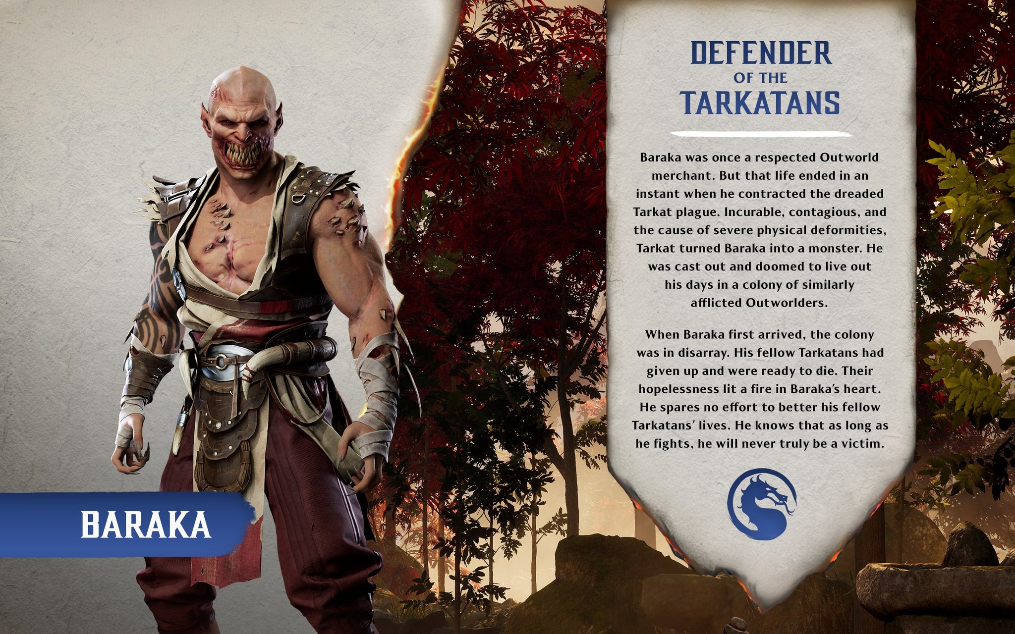 Baraka revealed to have been a respected merchant before contracting the  Tarkat Disease in Mortal Kombat 1's new timeline