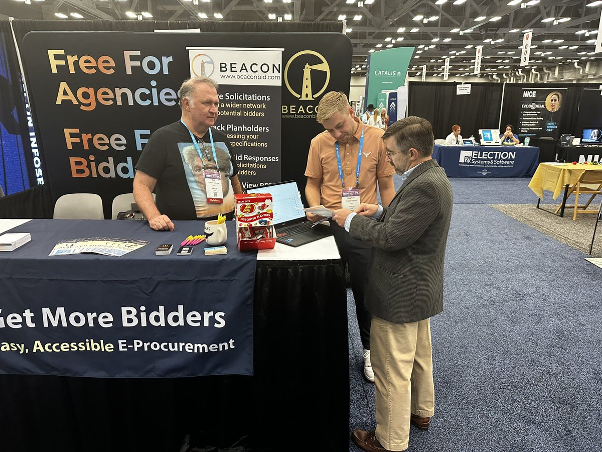BeaconBid's tweet photo. Day 2 at NACo is well underway! Thank you to all of the NACo members who have visited. Safe travels and we look forward to following up with you.
#NACoANN #NACo2023 #governmentpurchasing https://t.co/McuH0ljEky