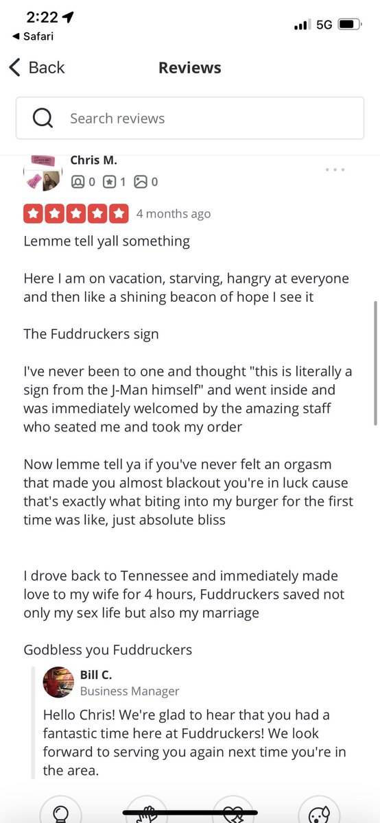 Paperclip725's tweet photo. Thinking of going to Fuddruckers tonight for my father-in-law’s birthday and I come across this review. https://t.co/ciMIvNbUaq