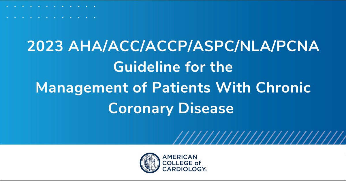 #ICYMI: New ACC, AHA, Multi-Society Guideline Addresses Management of Chronic Coronary Disease Learn more about the guideline: bit.ly/3NZwMiM #ClinicalGuidelines #CardioTwitter