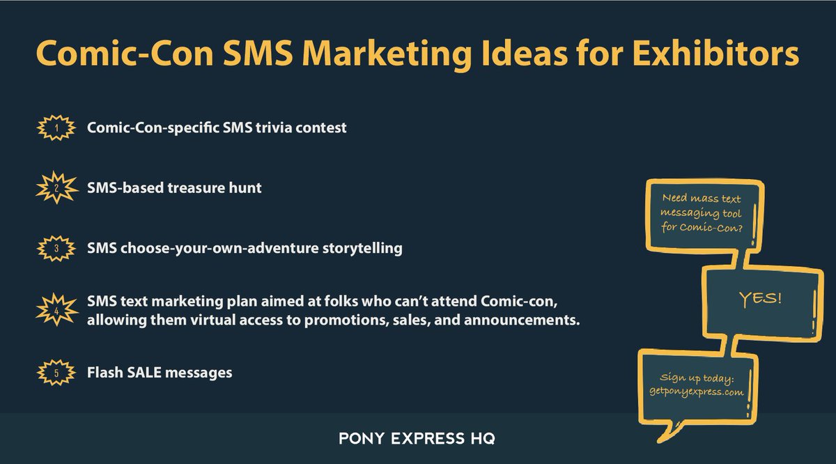 Comic-Con SMS marketing ideas for exhibitors/small business owners ⚡️ ⬇ 

👀 Read details:
bit.ly/3XW4E4x 

#ComicCon #SDCC #SDCC2023 #comicart #sale #shopsmall #smallbusiness #art