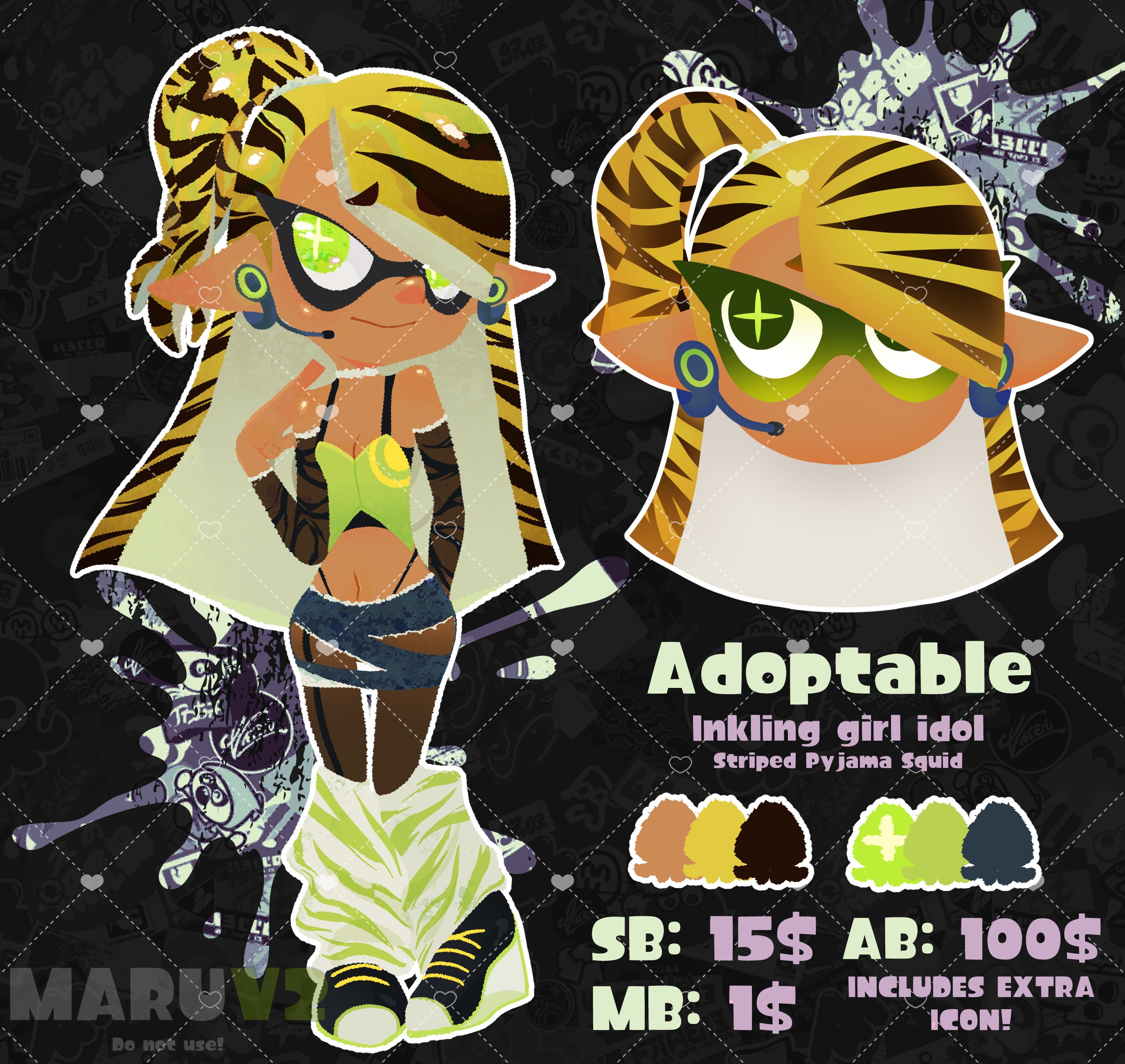 maruV2 on X My first Splatoon Adoptable Well kinda. I ve been thinking what to do with this oc and I ve decided I m selling her as an adoptable SB 15 Min