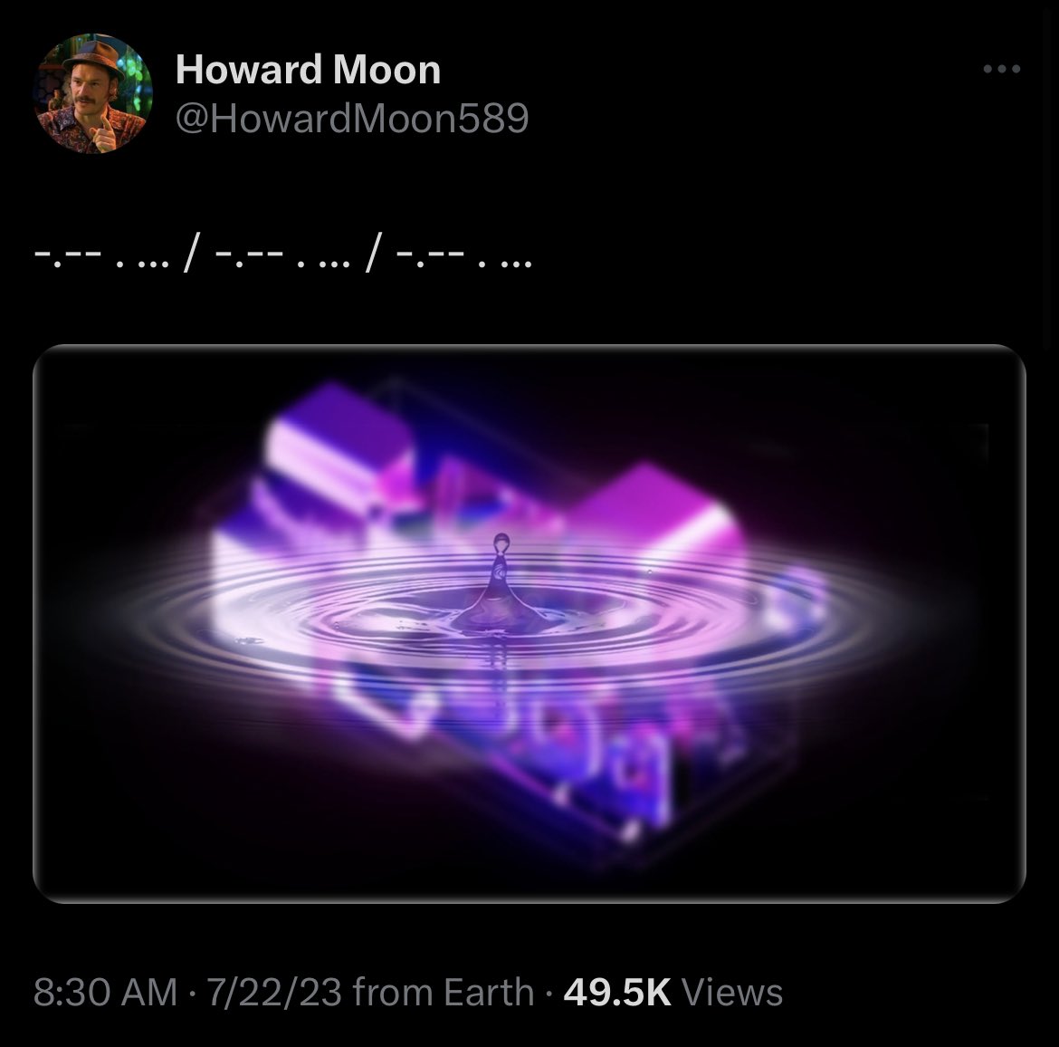 WenMoonTok's tweet photo. It’s interesting that Howard Moon tweets these four pictures on 7/22.

Howard Moon’s tweet 153839 ☀️ we come to understand unscrambled is 133 589, which added together is 722. https://t.co/7R3nJEQLrQ