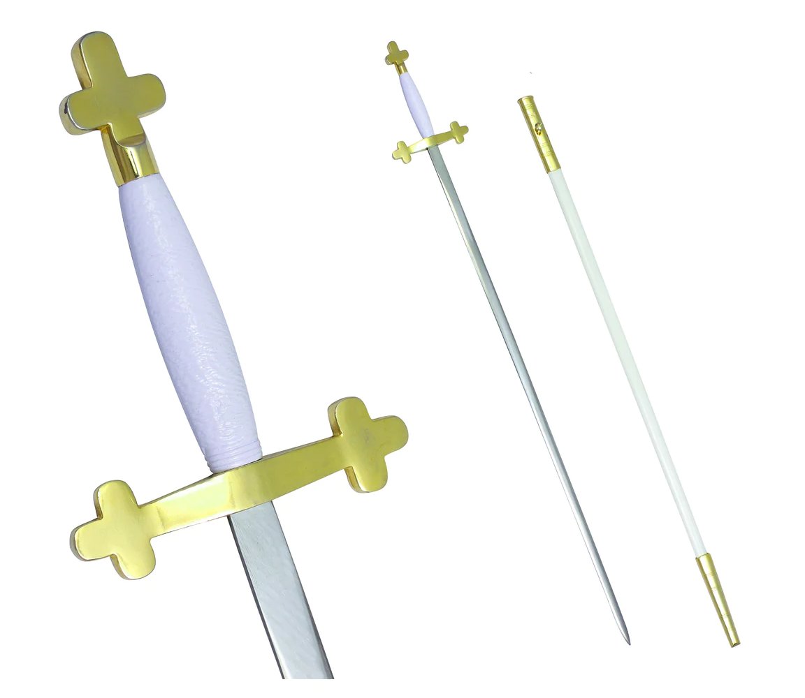 KNIGHTS TEMPLAR COMMANDERY SWORD - WITH WHITE HILT AND WHITE SCABBARD
Mob: +92328721818 (WhatsApp)
E-mail:imbicaindustries@gmail.com
#masons #masonicapron #regalia #jewel #hats #fizhats #imbicaofficial #imbicaindustries #Imbica #masonry #mason #swords #masonicswords