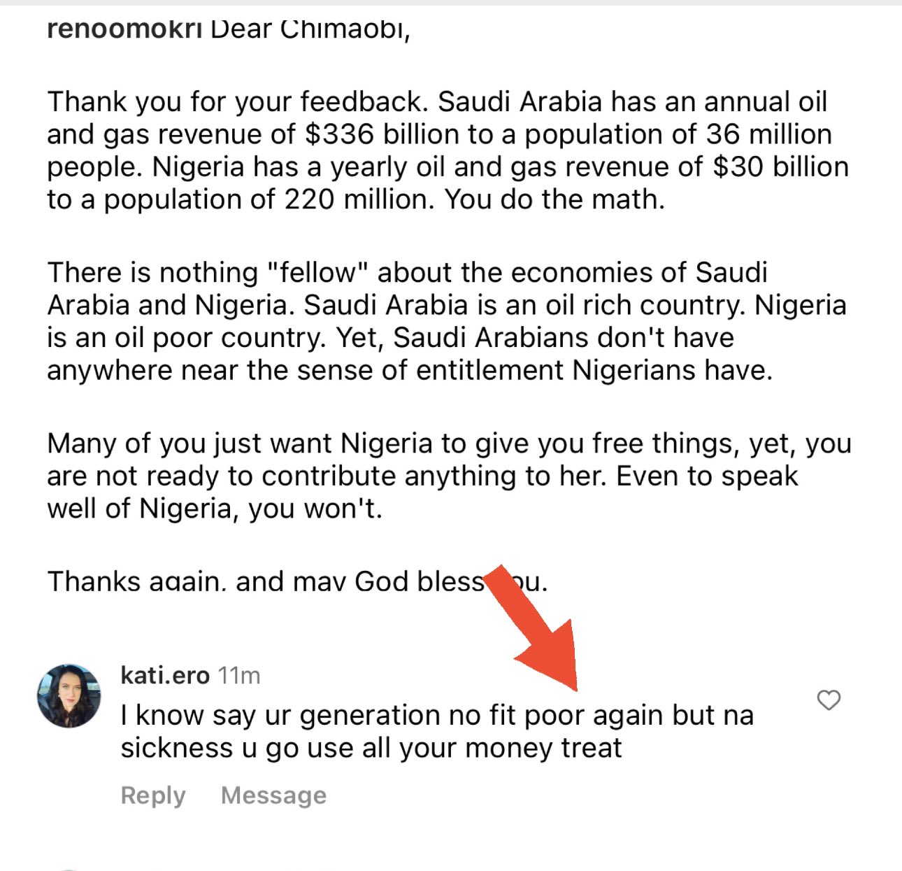 Reno Omokri on X: Dear kati Thank you for your comment. First of all,  Scripture in Proverbs 26:2 teaches that a curse without a cause has no  effect. It will only return
