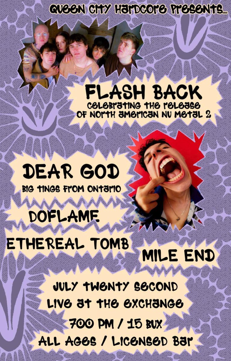 Tonight in beautiful Regina, SK with <a href="/DEARDASHGOD/">DEAR-GOD</a> <a href="/getshoved/">DoFlame</a> <a href="/mileendband/">Mile End</a> and Ethereal Tomb 🤎🧸🔒