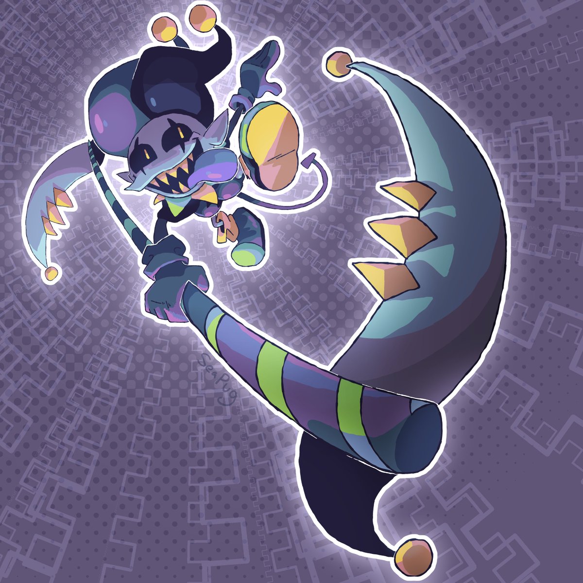 seapugg's tweet image. jevil !  deltarune !!