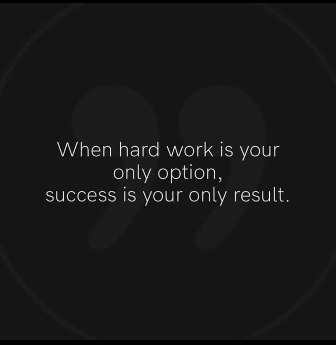 🚀 Hard work is the ONLY path to success! 💪💯 

When you give your all, triumph becomes inevitable. 

No shortcuts, no excuses—just unwavering dedication. 

Own your journey, embrace the grind and watch as your  relentless efforts yield the sweet taste of victory! 🌟🏆